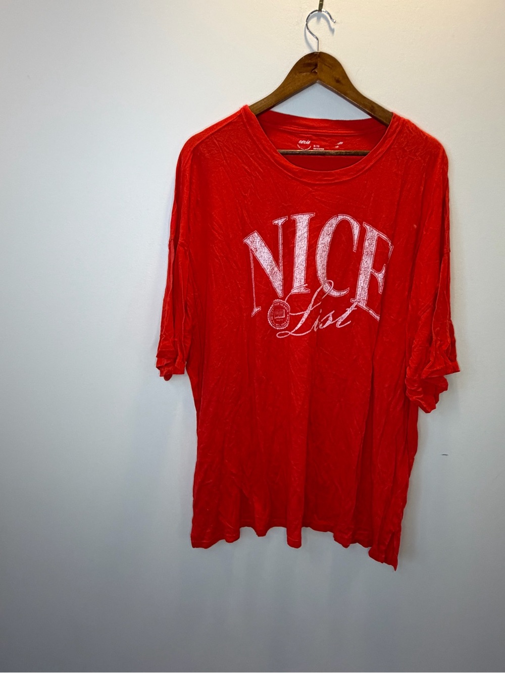 Red 'Nice List' aerie sleep Shirt XL